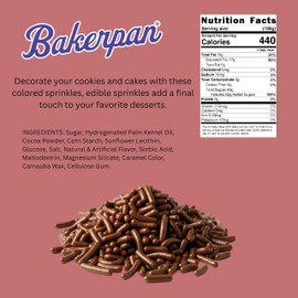 Bakerpan Chocolate Sprinkles for Cake Decorating - 2 Bottles of 4.3 Ounces Chocolate Jimmies Sprinkles for Ice Cream, Baking, Cupcakes, Cookies (Made in USA)