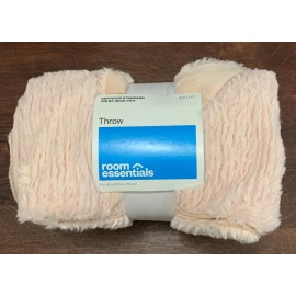 Room Essentials  Room Essentials 60"x50" Ribbed Plush Throw Blanket PINK