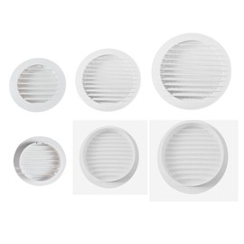 White Circular Ventilation Grille with Flyscreen - Round Air Vent 100mm – 4 inch Rear Spigot - Vent Cover for Bathroom, Kitchen, Wall, Ceiling, Ducting, Pipes - Louvered Grill. Set by MYPURECORE