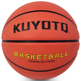 KUYOTQ Kids Youth Size 5 (27.5") Basketball Premium Rubber Outdoor Basketball Youth Basketball Indoor Outdoor for Boys Teen Game Basketball Ball Gift (Deflated)
