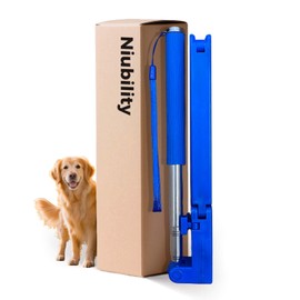 Niubility Portable Dog Poop Catcher on Walk, 38" Stainless Steel Extendable Handle, Foldable Pet Pooper Scooper with Lock Button, Outdoor Pet Waste Picker Fits for Small or Large Dogs Cats.
