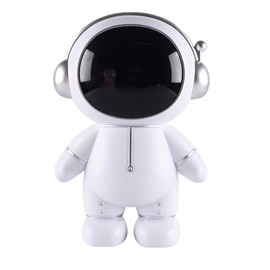 Hosoncovy Astronaut Piggy Bank Coin Bank Spaceman Money Box Astronaut Figurine Decor Desktop Sculpture Statue (Silver)