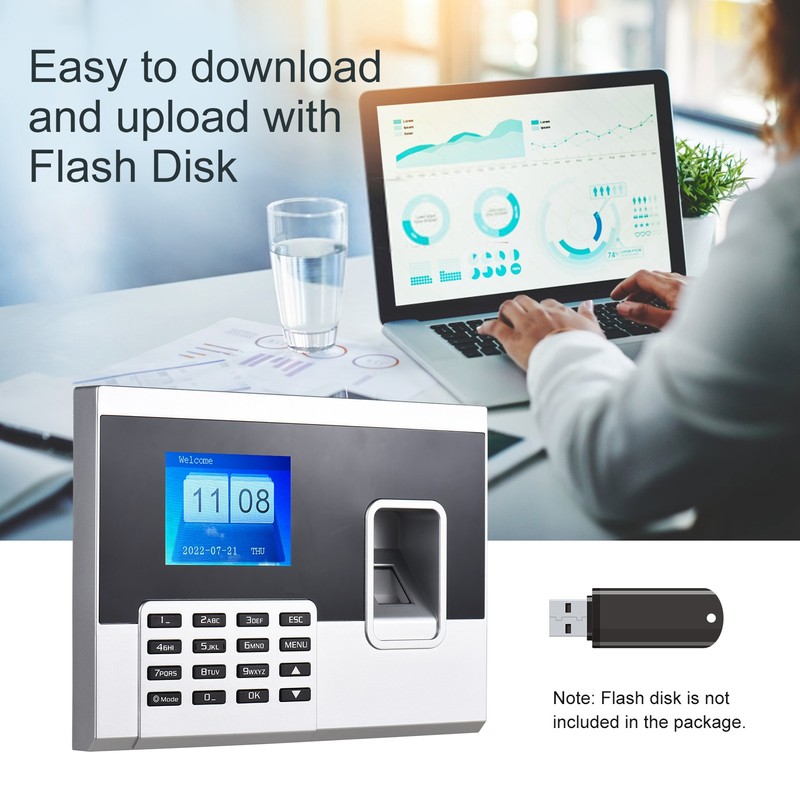 Attendance Machine 2.8in TFT Screen Quick Identification Large Capacity Time