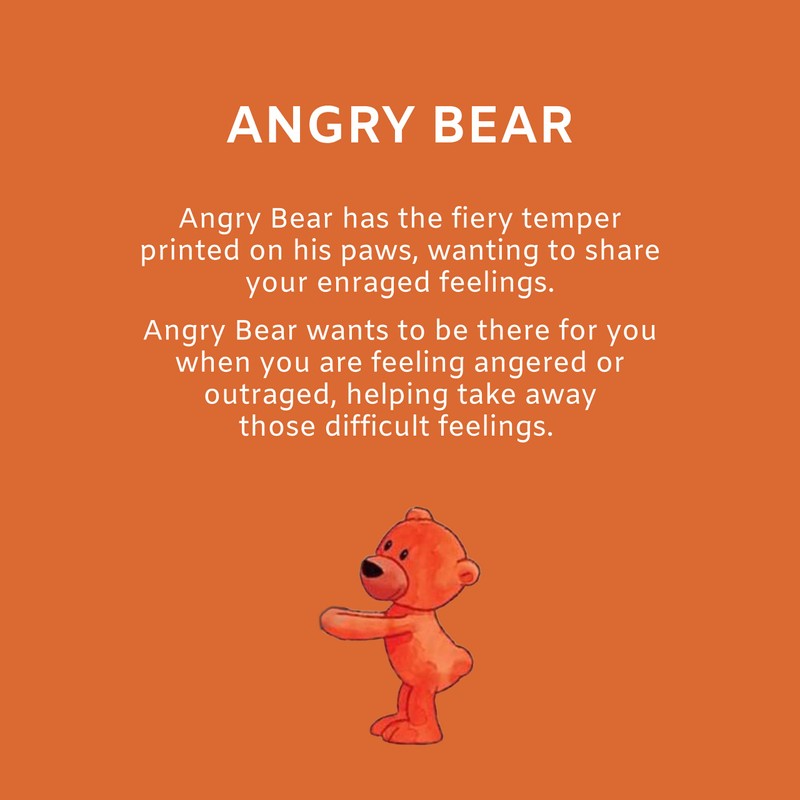 Mood Bears - MD816 - Angry Bear - Orange -