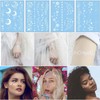 Nirbffo Temporary Tattoo White Moon Flower Star for Women Lace