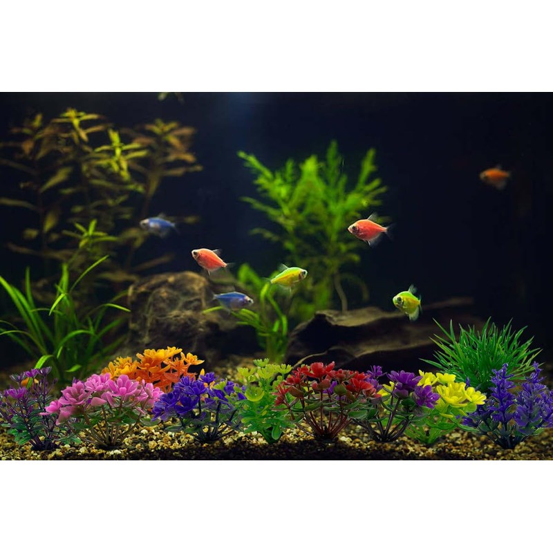 10PCS Aquarium Artificial Plastic Plants Decorations