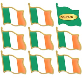 100/Pcs Ireland Flag Lapel Pins Bulk - Metal Irish National Lapel Pin Brooch Badge Souvenir for Men Women Clothes Bags Hats