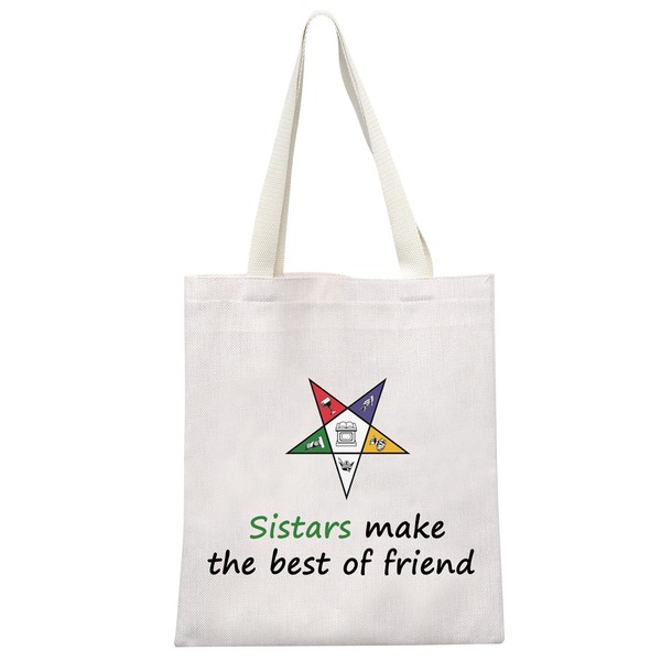 MEIKIUP Eastern Star Inspired Gift Sisterhood Cosmetic Bag Sstars Make The Best Of Friend Masonic Greek Gift (SstarsBestFriendToteBag)