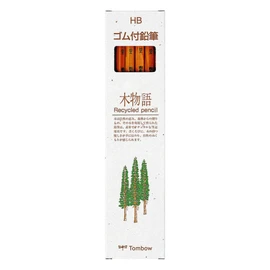 トンボ(Tombow) 鉛筆 ゴム付き鉛筆 木物語 HB 1ダース LG-KEAHB