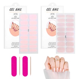 32 Stück Nagelfolie Einfarbig Gel, Nude-Pink Nagelfolie UV Härtend, Glänzendes UV Gel Nagelfolie, Langlebige Nagelfolie Einfarbig Rosa, Nail Nagelfolien, Nagelaufkleber Ideal für den Alltag