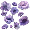 Anemone Purple Flowers Set for Car Decal Waterproof Vinyl Peel