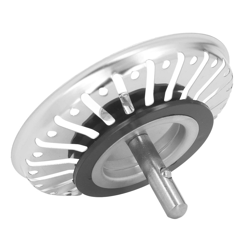 Kitchen Sink Strainer, Stainless Steel Sink Drain Basket with Rubber