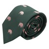 King & Priory Dark Green Embroidered Pig Tie