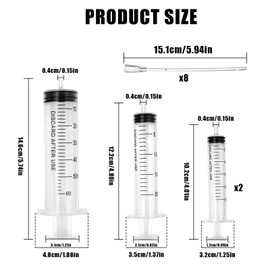 Baby Bird Feeding Syringe Set, 10ml 20ml 60ml Pet Parrot Feeding Syringe with Tubes, Bird Syringe Feeder Measuring Syringe Tools for Feeding Small Animals Scientific Industrial Labs (10ml+20ml+60ml)