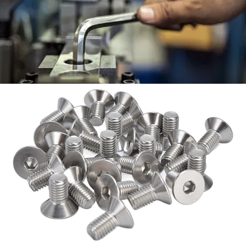 30pcs M10 Allen Socket Screws 10mm A2 Stainless Steel Countersunk