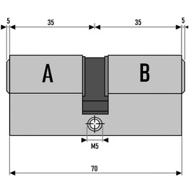 4x Cylinder Lock Keyed Alike 70 mm PZ 35/35 mm with 10 Reversible Keys