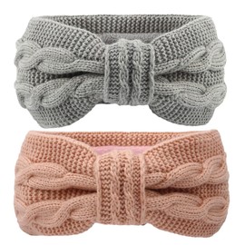 COLLBATH 2pcs Acrylic Flannel Warm Headbands Ear Warmers Stylish Comfortable for Women Girls