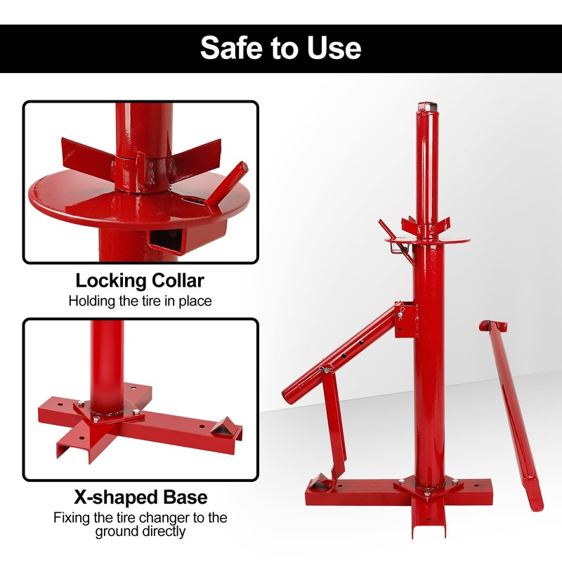 EASYBERG Portable Manual Tire Changer with Duck Head Adapter Kit