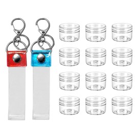 koundeneko Silver Tape Storage Set, 14 Pieces, Compatible with 1.0 inch (25 mm) Wide, Silver Tape Cover, Storage Case, Holder, Transparent, Small Divide, Round Case, Strap Storage, Key Holder, Easy