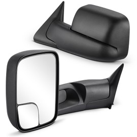 BDFHYK Towing Mirrors Compatible with Dodge Ram 1500/2500/3500 1994 1995 1996 1997, Trailer Pickup Truck Tow Mirrors with Convex Len, Power Adjustable, Manual Flip up, Left & Right, Black