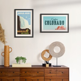 upsimples upsimples 11x17 Picture Frame, Display Pictures 9x15 with Mat or 11 x 17 Without, Wall Hanging Poster Frames, Black, 1 Pack