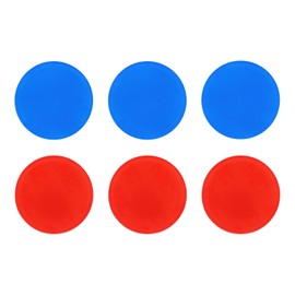 PATIKIL Self Stick Hot and Cold Water Label, 3 Pairs/6 Pack Acrylic Round Shape Sticker Signs for Faucets Sinks, Red/Blue