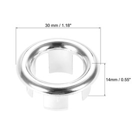 uxcell Sink Basin Trim Overflow Cover Insert in Hole Ring Covers Caps Silver Tone 6pcs