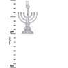 Claddagh Gold Jewish Menorah Pendants - Silver Menorah Pendant (Small)