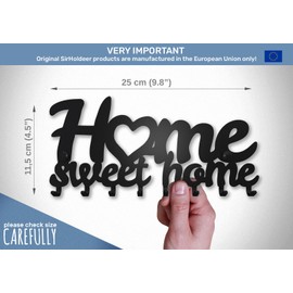 Key Holder for Wall Home Sweet Home (8-Hook Rack) Decorative, Metal Hanger for Front Door, Kitchen, or Garage | Store House, Work, Car, Vehicle Keys | Vintage Decor