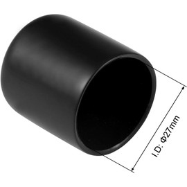 MACHSWON 5pcs Black Rubber Round End Caps, 27mm ID, Vinyl Thread Protectors for Screws, Tubes, Cables, Wires