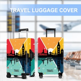 THISFIND Luggage Cover Washable Suitcase Protector Anti-Scratch,Stretchable Fit for 22-25 Inch Luggage Durable Travel Bag Cover with Zipper Closure Travel-2