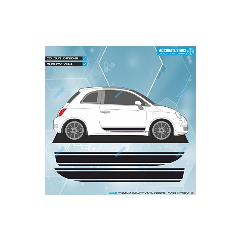 Stickers for 500 Side stripes Door Graphics Decal Sticker Kit