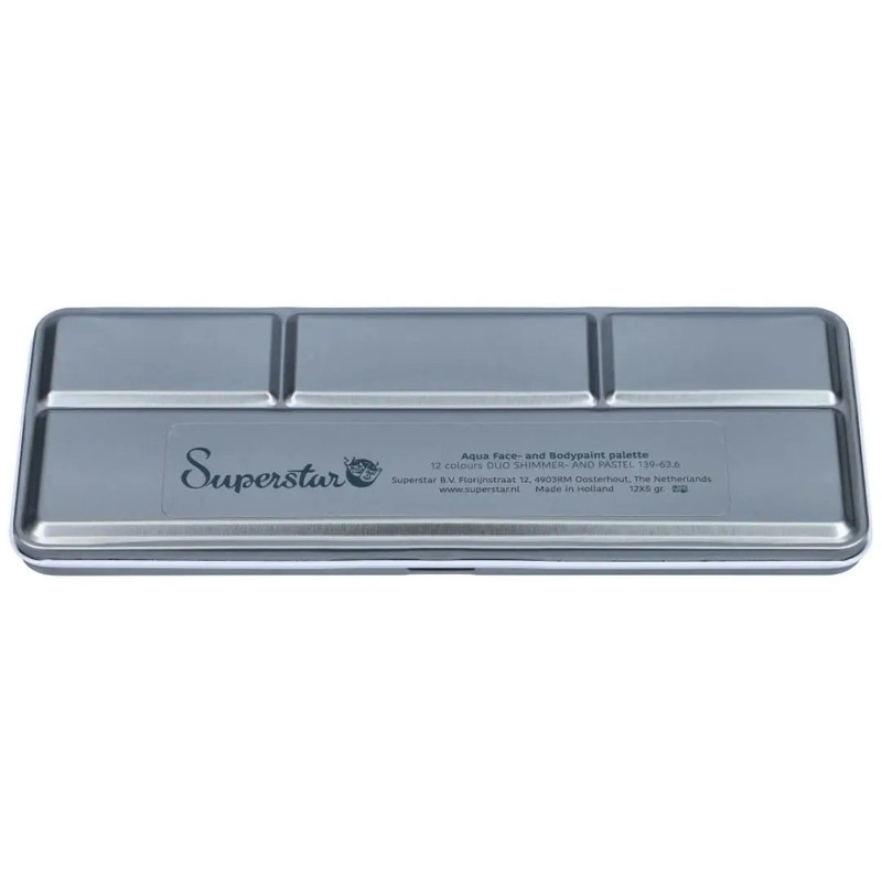 Superstar Aqua Face &amp; Body Paint 12 Color Palette Shimmer