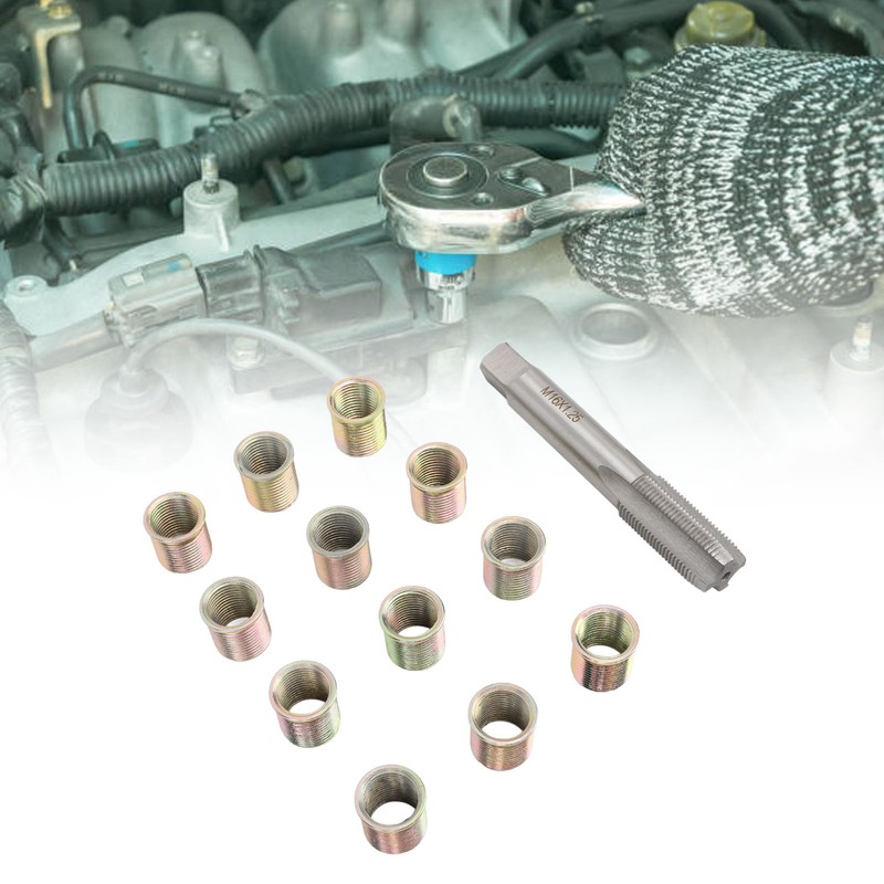 Thread Repair Tools 12Pcs Stainless Steel Inserts with 1Pc Screw