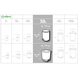 Relevo 100% Recycled Scented Bin Liners, Heavy Duty 30L, 15 Bin Bags