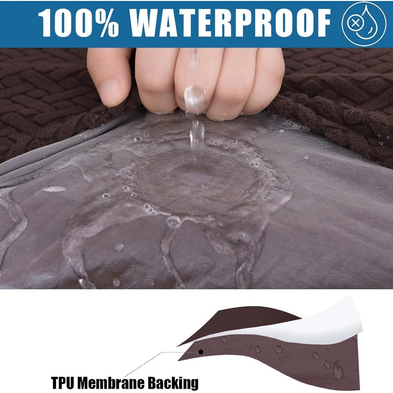 Smiry Waterproof Couch Cushion Covers, Stretch Jacquard Thick Sofa Cushion