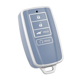 OFF WE GO Acura Key Fob Cover, Soft TPU Protection Case Compatible with Acura ILX MDX CDX RDX RLX NSX TLX TLX-L TSX PLX Smart Car Key Accessories (Silver Blue)