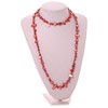 Avalaya Long Imperial Red Shell Nugget and Dark Red Faceted