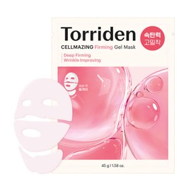 Torriden CELLMAZING Low Molecular Collagen Firming Gel Facial Sheet Mask, 4 Sheets Wrinkle Improvement Benefits  Minimize Pores  Wrinkles  Intense