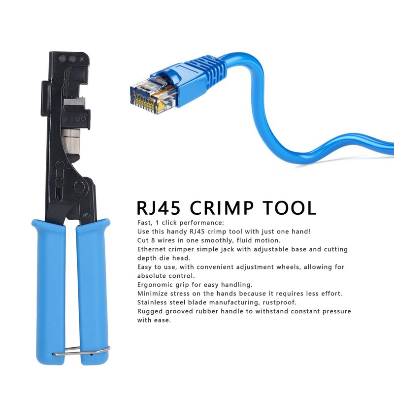 90° Angled RJ45 Termination Tool, Blue Keystone Jack Tool for