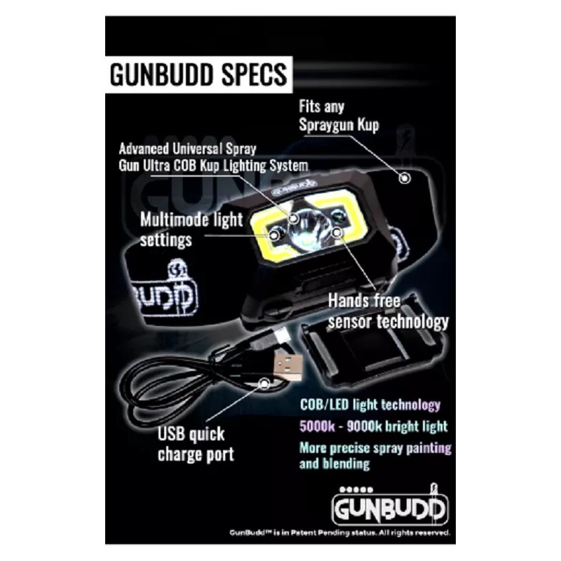 Atom Auto Paint Gun GunBudd® Universal Spray Gun Light COB/LED