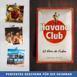 BC® Tin Sign Retro 20 x 30 cm Havana Club Logo, Vintage Decoration Made of Metal, Design as a Gift Idea for Havana Fans
