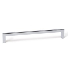 Gedotec The U long bar handle, furniture handle, polished chrome, length: 136 mm, drilling distance: 128 mm, 1 piece, rail handle for kitchen with accessories, handle furniture, cabinet handles,