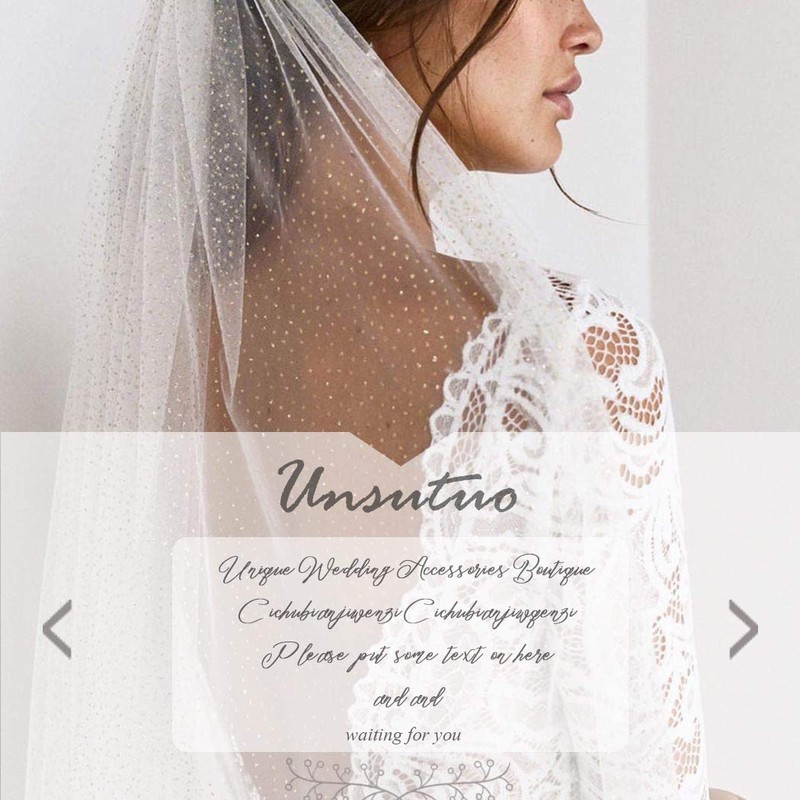 Unsutuo - Velo de novia con purpurina para novia, codo,