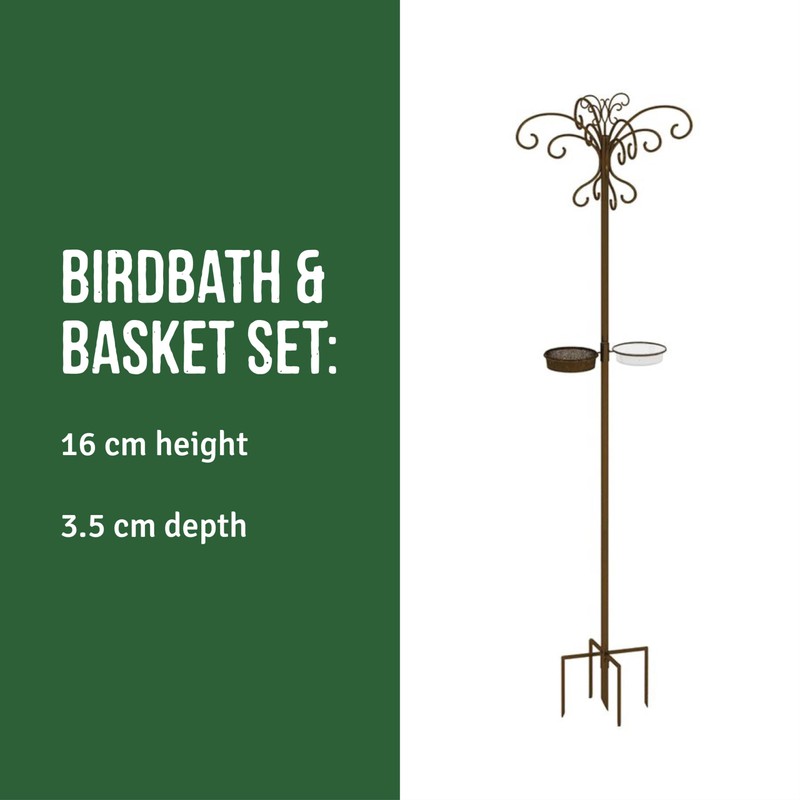 Honeyfield's Basket and Bowl Set for Bird Feeding Station -