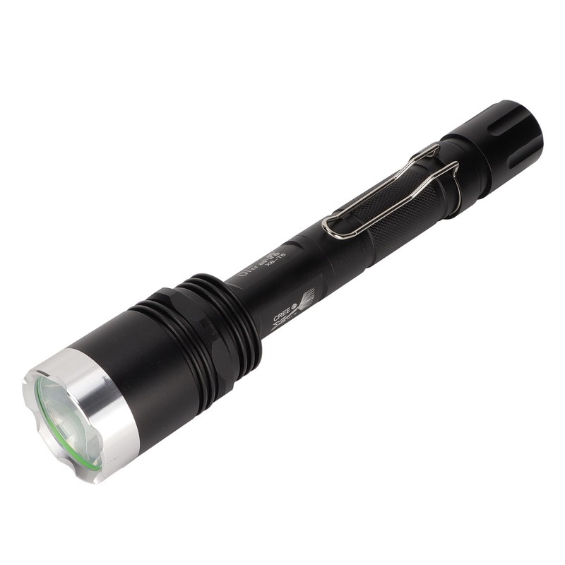Camping Flashlight 5000LM Lengthened IPX5 Waterproof Anodized Black T6 Lamp
