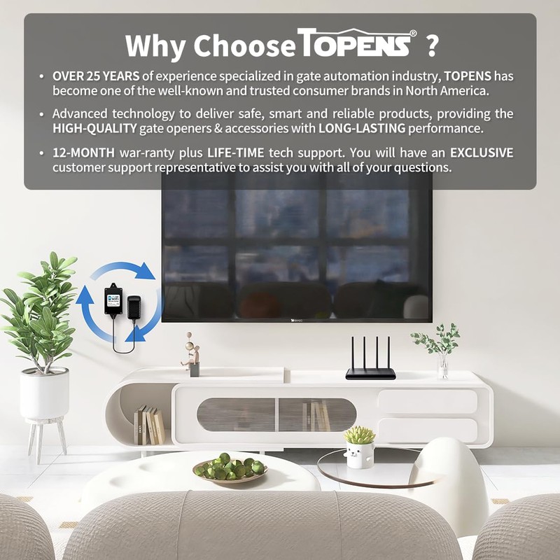 TOPENS TC196 Tuya WiFi Remote Control for Automatic Swing Sliding