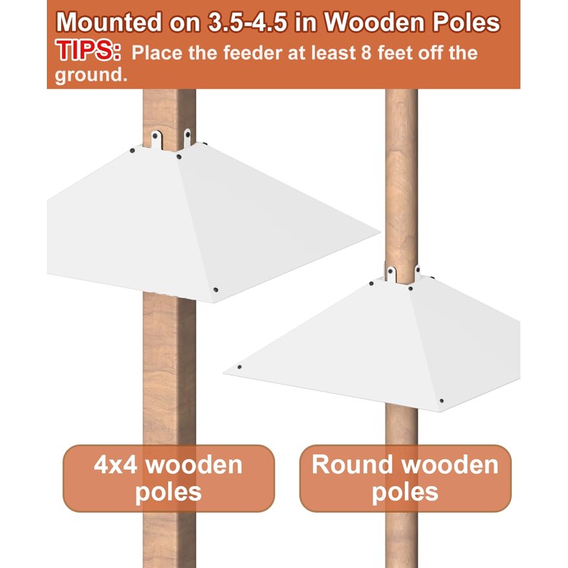 Khordin Metal Squirrel Baffle for 4x4 Post, Outside Wooden Pole