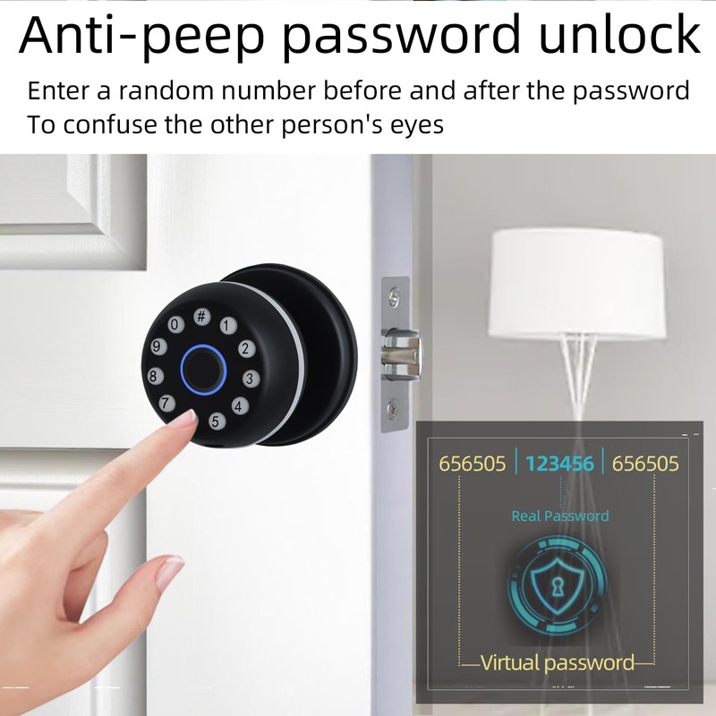 Smart Door Lock - 4-in-1 Keyless Entry Door Knob with