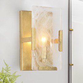 ZEVNI Gold Sconces Wall Lighting, Modern 1-Light Vanity Lights for Bathroom